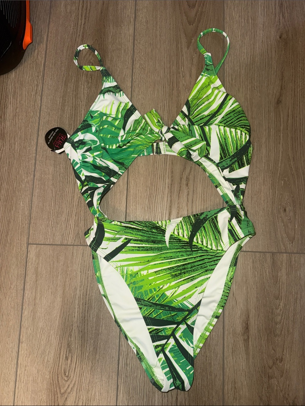 Hot Miami Styles Green Tropical Leaf Kids One-Piece Swimsuit